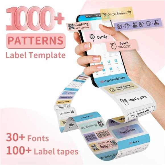 Label Maker Machine, D30 Portable Handheld Bluetooth Mini Label Maker Printer - Picture 6 of 6